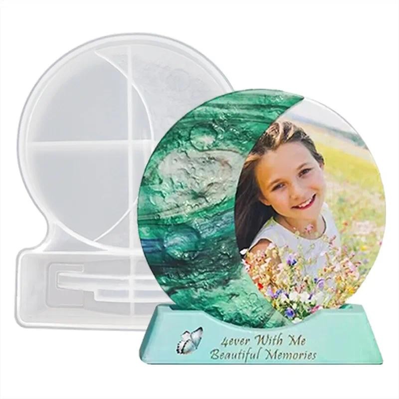 

DIY Crystal Epoxy Resin Mold Moon Picture Frame With Base Silicone Mold
