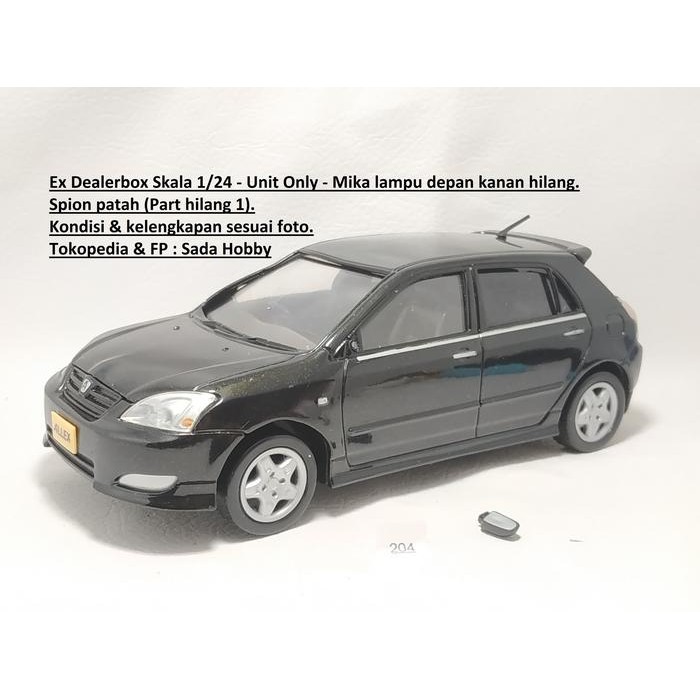 CSM... Diecast Ex Dealerbox 1/24 Toyota Allex Hitam Unit Only Minus