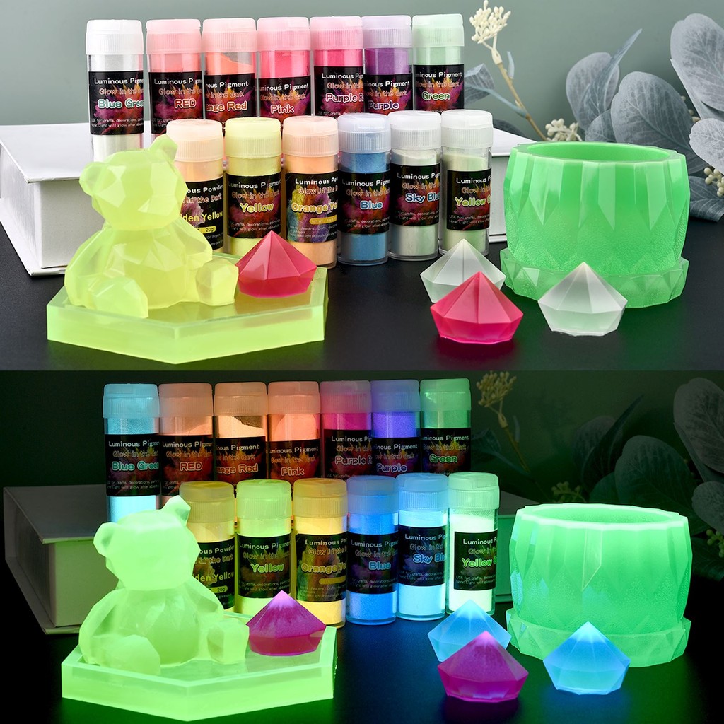 

20g New Long Lasting Bright Luminous Powder Paint Epoxy Resin Pigment Glow In The Dark Fluorescent Powder DIY Resin Supplies