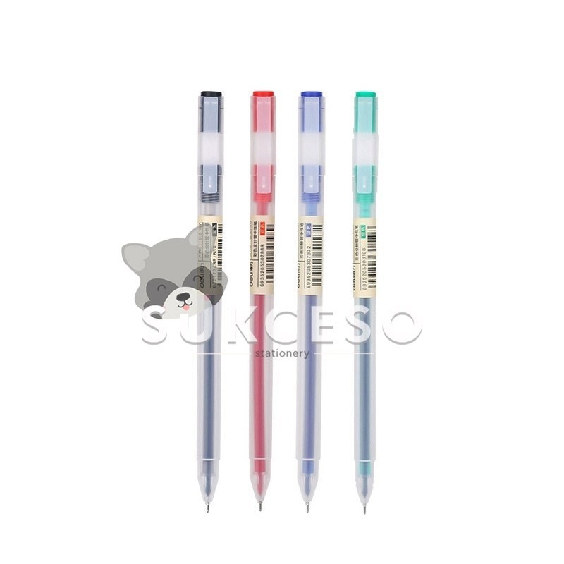 

Deli Pulpen Gel Pen A119 Black, Red & Green Color 0.5mm /