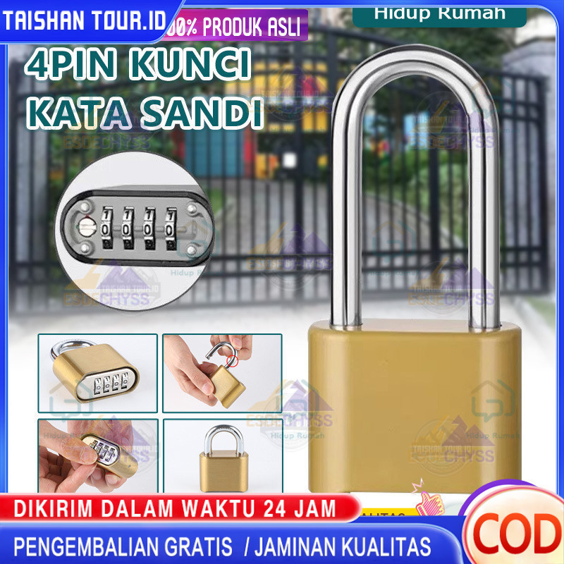 (COD)gembok angka besar Gembok Angka Kombinasi 4 Digit Kunci gembok Nomor /gembok angka besar Angka 