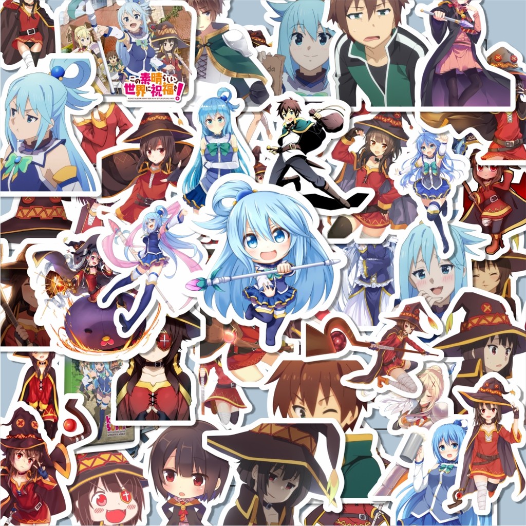 

100PCS Lucu Stiker Anime Series Konosuba Character Mix Stiker Aesthetic Stiker Anti Air Stikers Berperekat Waterproof sticker decal buat Motor Helm Buku Journal Koper Casing HP Laptop Botol Minum Hadiah anak