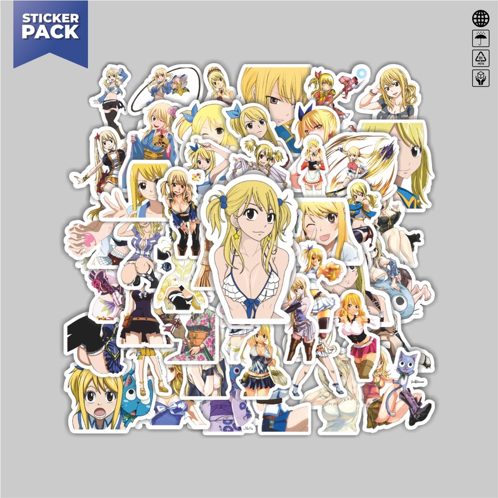 

[100PCS]Stiker Pack Stiker Anime Series Fairy Tail Character Lucy Heartfilia Aesthetic Vinyl Anti Air Dekorasi Sticker Laptop Buku Journal Koper Helm Casing HP Gitar Helm Skateboard