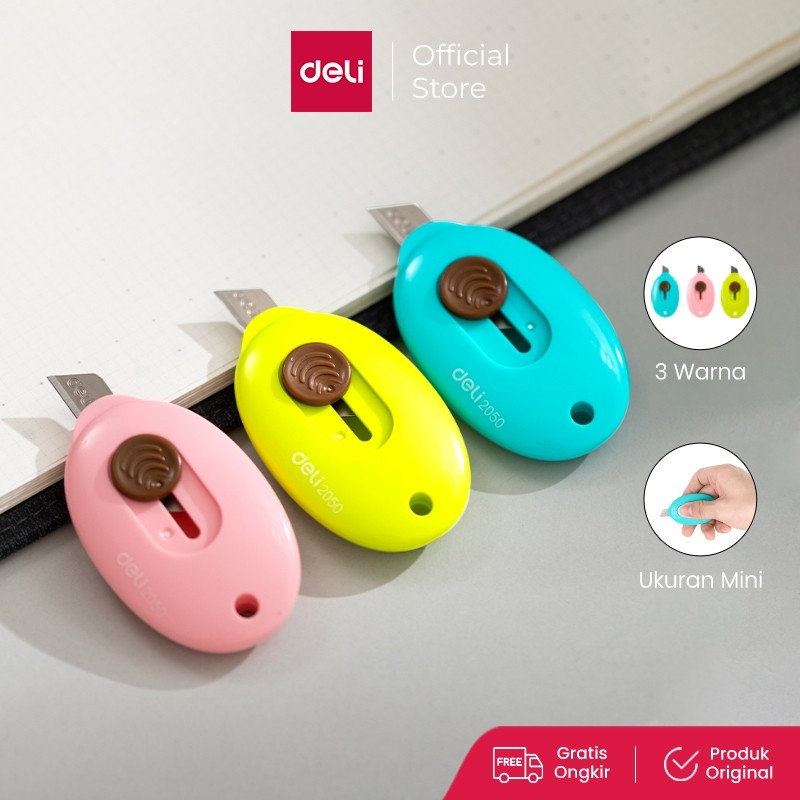 

Deli Mini Cutter Portabel 3 Warna Desain Simple, Pisau Tajam, Untuk Membuka Paket E2050