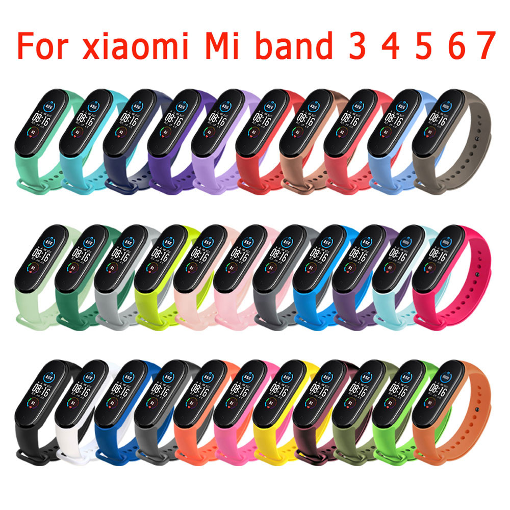 Watch Strap for Xiaomi Mi Band 7 6 5 4 3 Wristband Silicone Bracelet Wrist Straps MiBand 3 4 band5 b