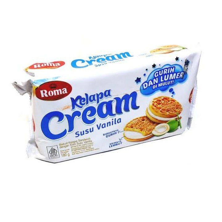 

Biskuit Roma Kelapa Cream Susu Vanila cemilan murah dan enak