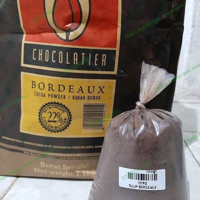 

TULIP BOURDEUX COKLAT BUBUK 100GR ECER, CAMPURAN ADONAN, TOPPING DLL