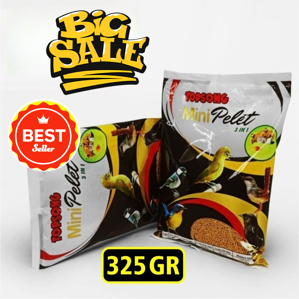 Pakan Burung Pleci Ciblek Topsong Top Song 3 In 1 Formula Voer Pur Mini Pellet Makanan Kacer Anis Mu