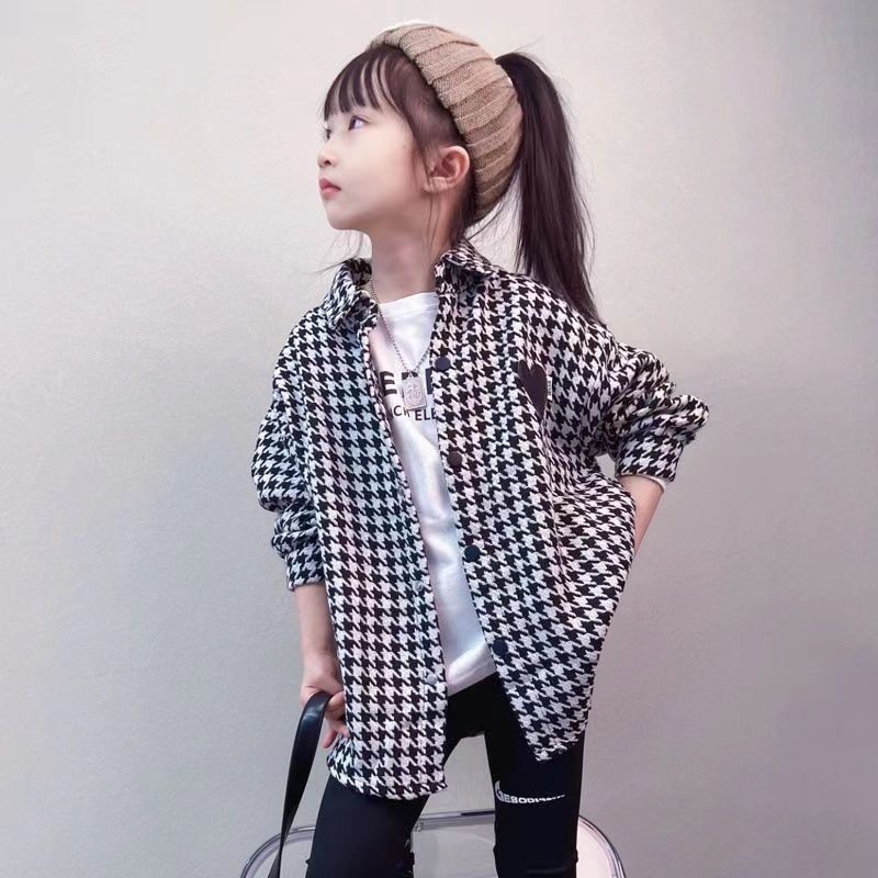 S1950 baju kemeja anak perempuan motif kotak-kotak/kemeja motif kota-kotan anak perempuan