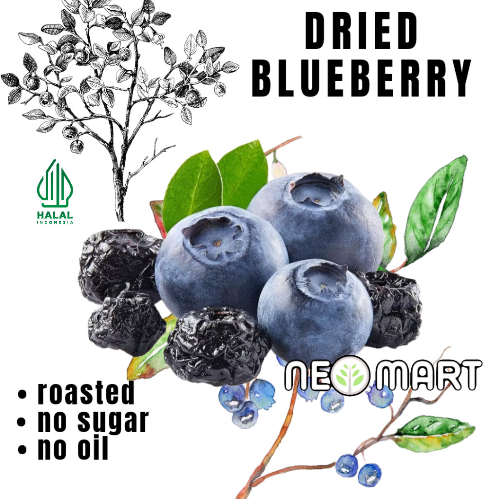 

Dried Blueberry Organic-Buah Blueberry Kering Unsweetened 100gr