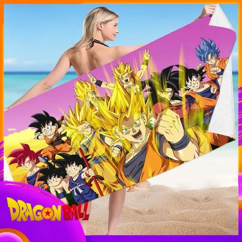 

Anime Dragon Ball Goku Print Microfiber Quick Drying Beach Towels Anime Cartoon Sports Swim Towel Beach Towel Soft Light Towel