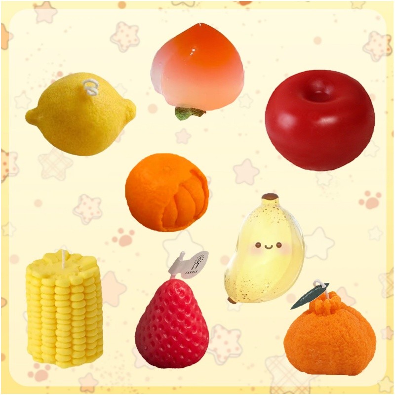 

3D Simulation Fruits Silicone Candle Mold Scented Soap Mold DIY Apple Peach Orange Corn Mold Home Decor mochi squishy toy moulds