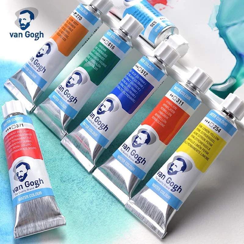 

Talens Van Gogh Watercolor Paint,10ml Tube Artist Level Brilliant Transparent Intense Colors highest degree of lightfastness +++