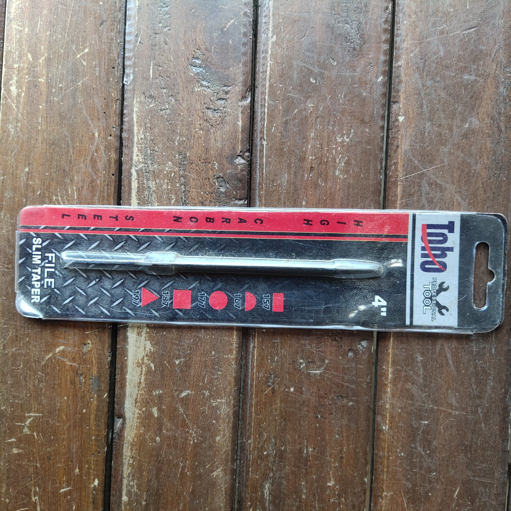 Kikir gergaji segitiga Toho 4" Slim Taper/Kikir anti karat 4" Merk TOHO Berkualitas