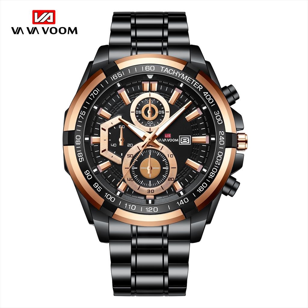 Jam Tangan Pria Analog VAVA VOOM 2321 Date Stainless Steel Premium Original McQueen Accessories Indo
