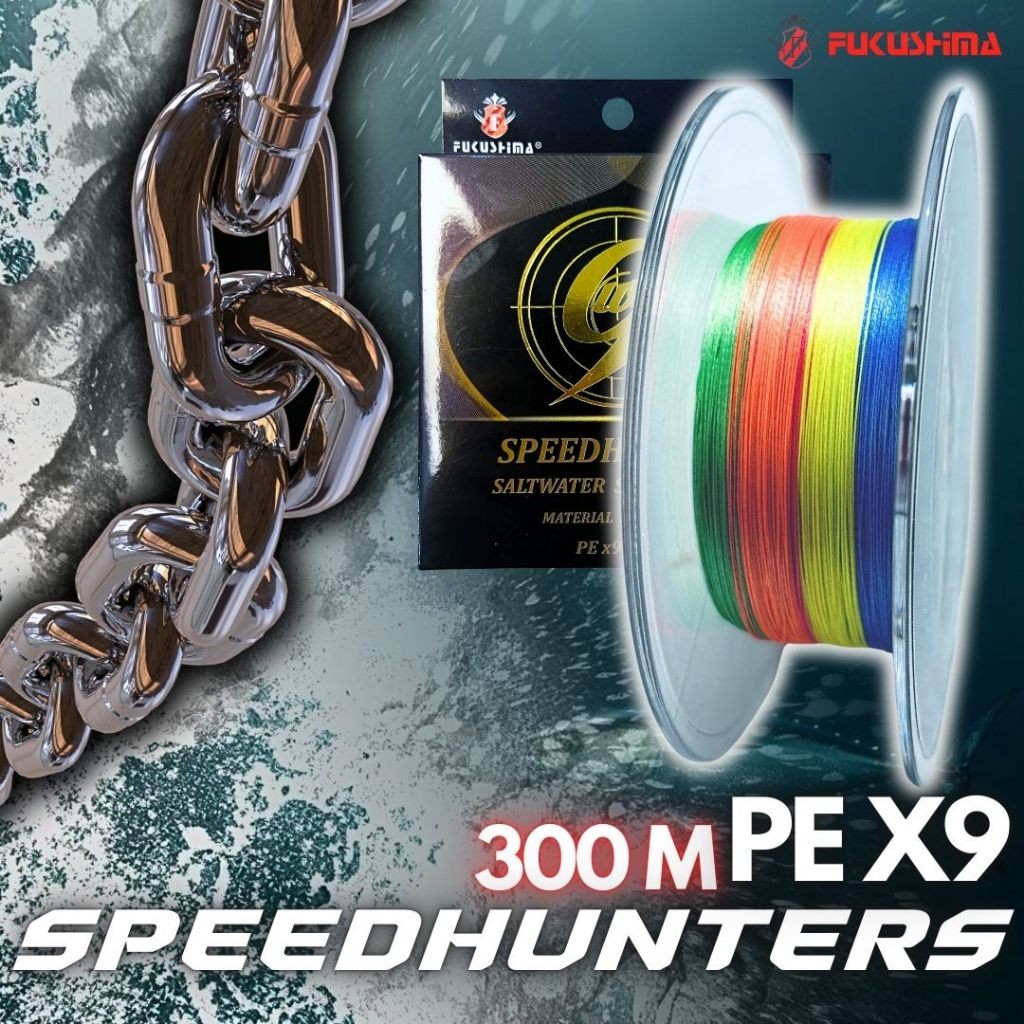 Senar Benang Pancing PE X9 300 Meter Warna Warni Fukushima Speedhunters