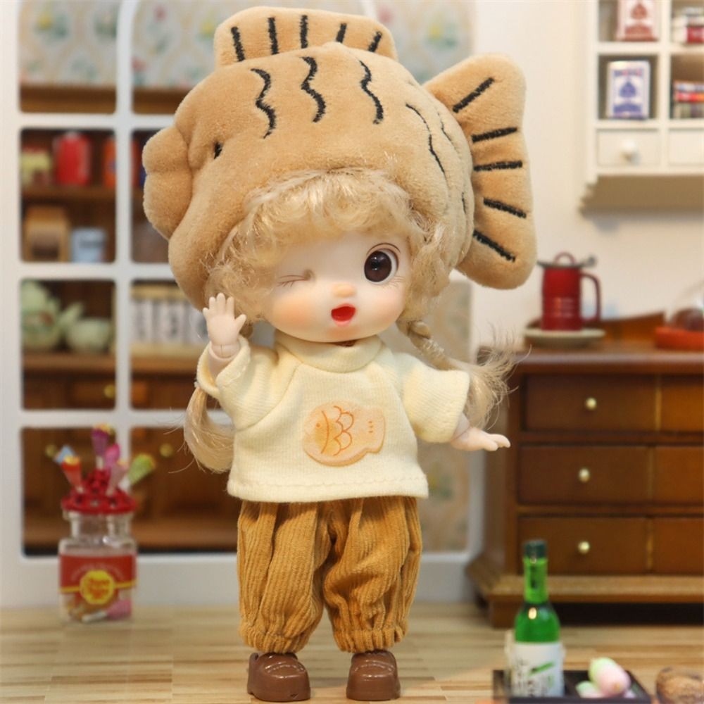 Movable Joints Ob11 Doll with Clothes Adjustable 14CM Obitsu Clothes Doll Kawaii Mini Ob11 Bjd Doll 
