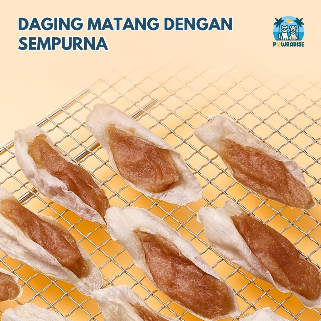 Marwa Mampir Snack Anjing Jerky Telinga Kelinci Dengan Daging Cemilan Anjing Rabbit Ear Jerky Tinggi