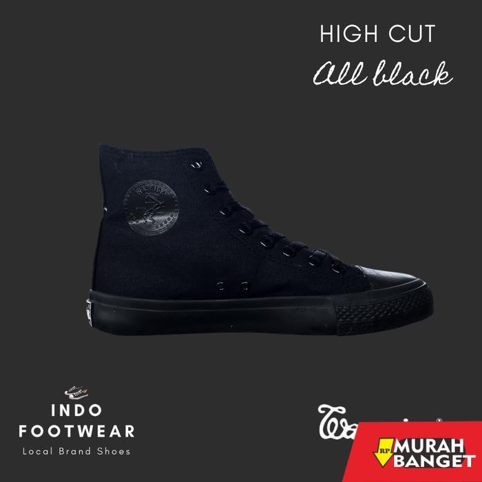 Sepatu Warrior Sparta All Black / Full black / Hitam / Low dan High / Pendek dan Tinggi / Sepatu Sek
