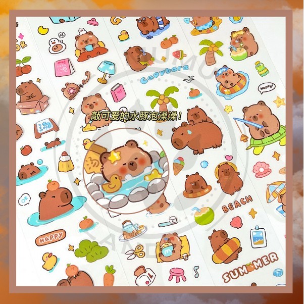 

MUMUSLAND Stiker Buku Jurnal Sticker Hologram Korea Kapibara Alat Tulis Perlengkapan Sekolah A-SK019