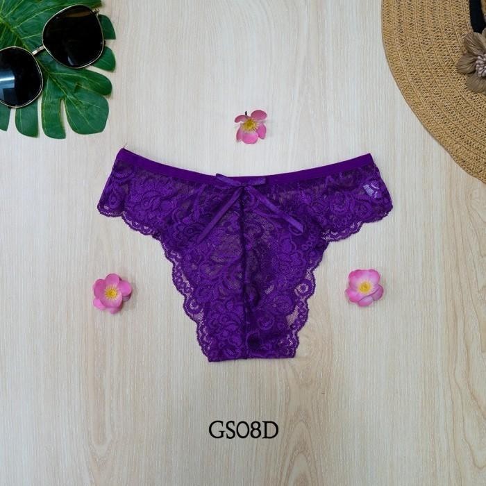 Cd G String Wanita Underwear Lace Underwear Brokat Ungu GS08D