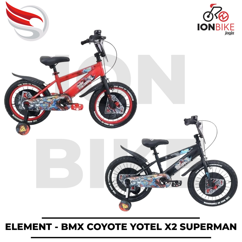 Sepeda BMX 12 16 18 Element Coyote Yotel X2 SUPERMAN Anak Cowok Tebal Kuat Murah X1 X3 Spiderman Ave