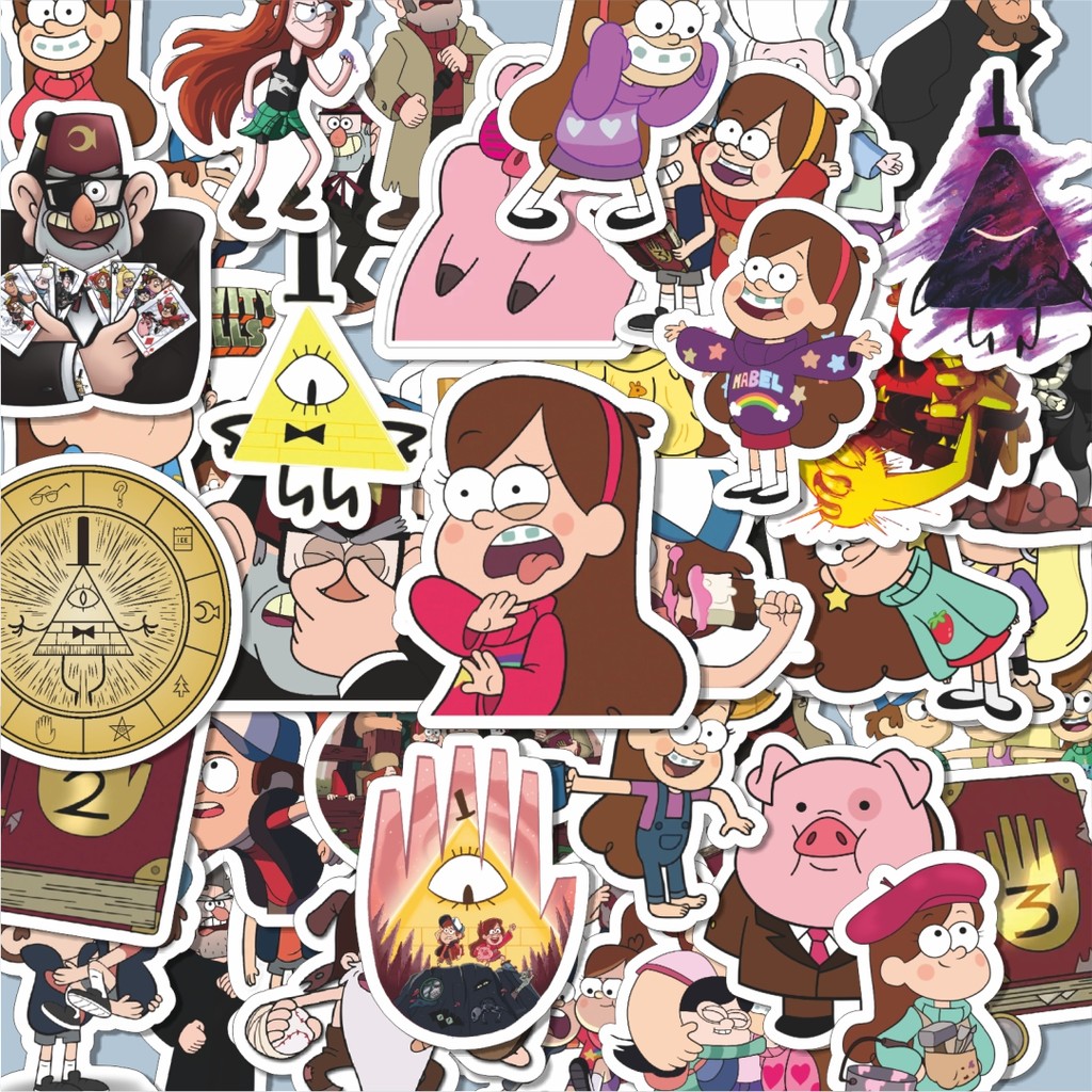 

100PCS Lucu Stiker Kartun Series Gravity Falls Karakter Mix 1 Stiker Aesthetic Stiker Anti Air Stikers Berperekat Waterproof sticker decal buat Motor Helm Buku Journal Koper Casing HP Laptop Botol Minum Hadiah anak
