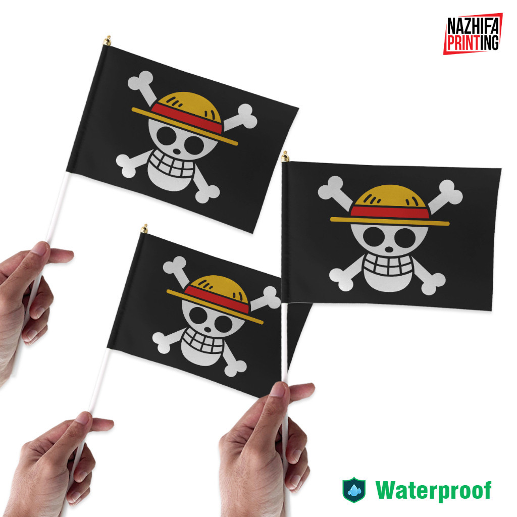 Nazhifa Printing - Bendera One Piece Kecil, Bendera Tangan Mugiwara Luffy