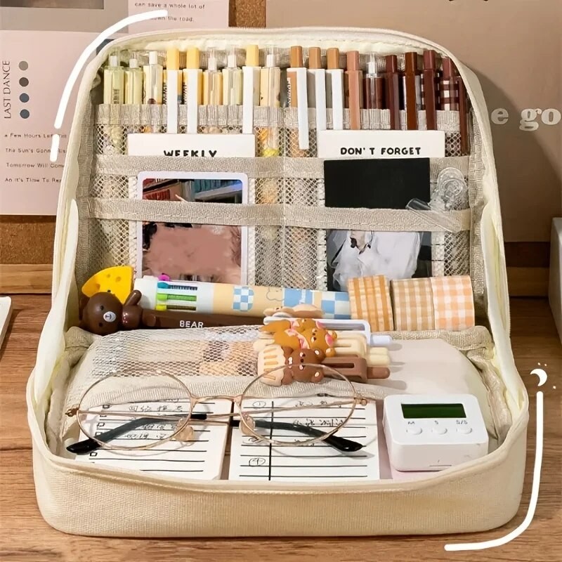

Kawaii Pencil Case Pouch Large Capacity Pen Bag Cute School Cases Portable Stationery Organizer for Students School Supplies
