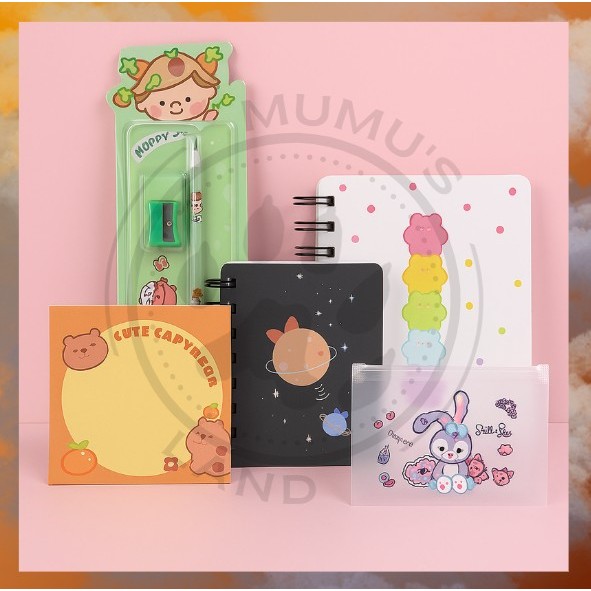 

MUMUSLAND Paket Alat Tulis Sekolah Notebook A7 Sticky Notes Pensil Penghapus Serutan SET A