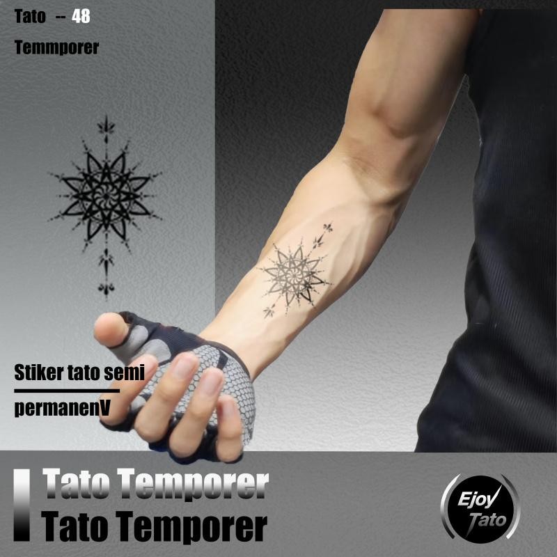 EjoyTato Tato Dayak Temporer Totem Mistik Temporary Tatto Hitam Anti Air,Non-Alkohol,Stiker Tato Sem