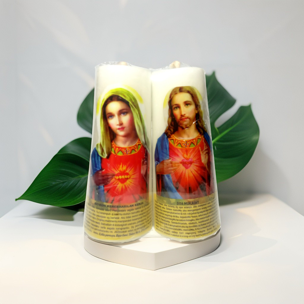 LILIN DOA KATOLIK- LILIN GELAS 12 CM / LILIN DOA KATOLIK / LILIN ALTAR