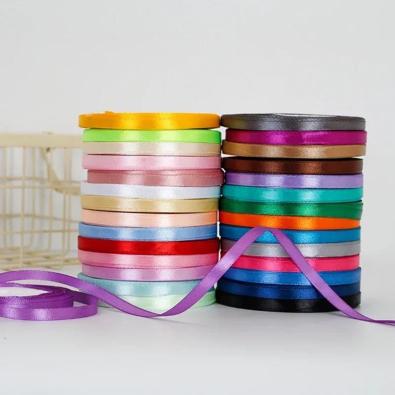 

22yards/roll 6mm Satin Ribbon for Wrapping Bows Making Floral Bouquets DIY Applicable Wedding Party Decoration,Gift Wrapping