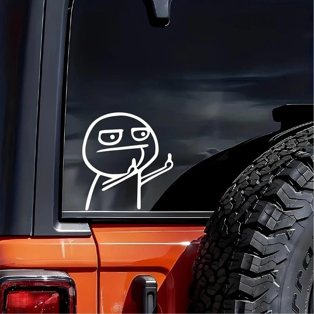 

One Piece Taunt Despise Funny Middle Finger Personality Cartoon Creativity Body Sticker Reflective Car Sticker Auto Decoration