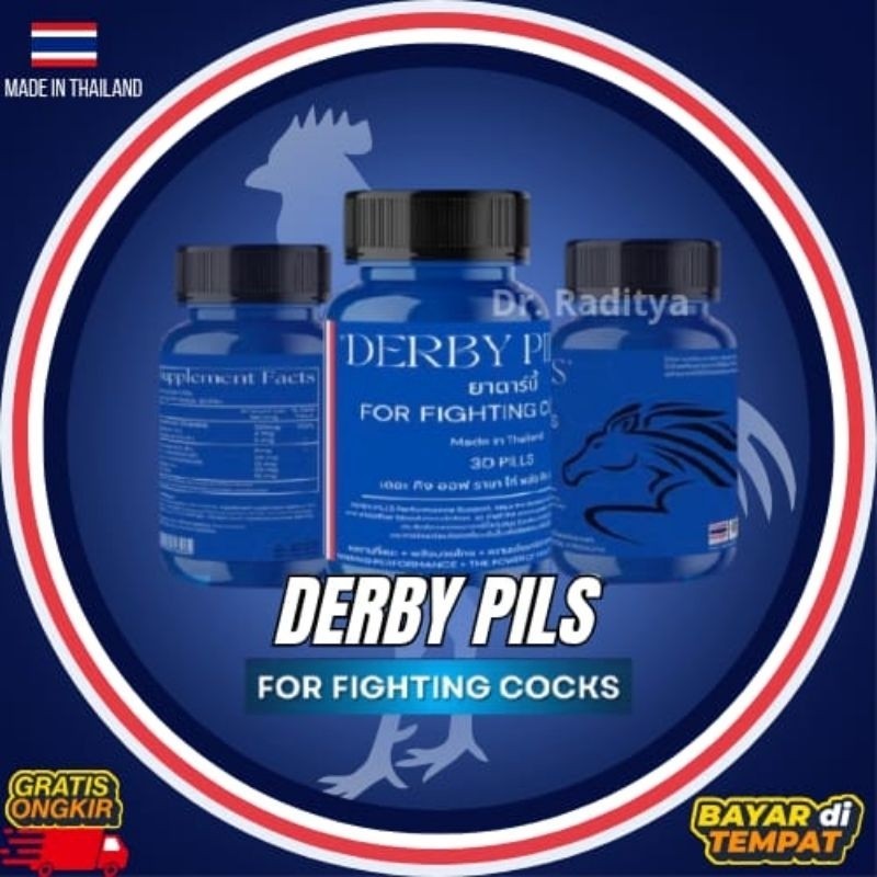 DERBY PILLS AYAM 30 kapsul Import Thailand 100% Original Meningkatkan Stamina dan Agresif Obat ayam 