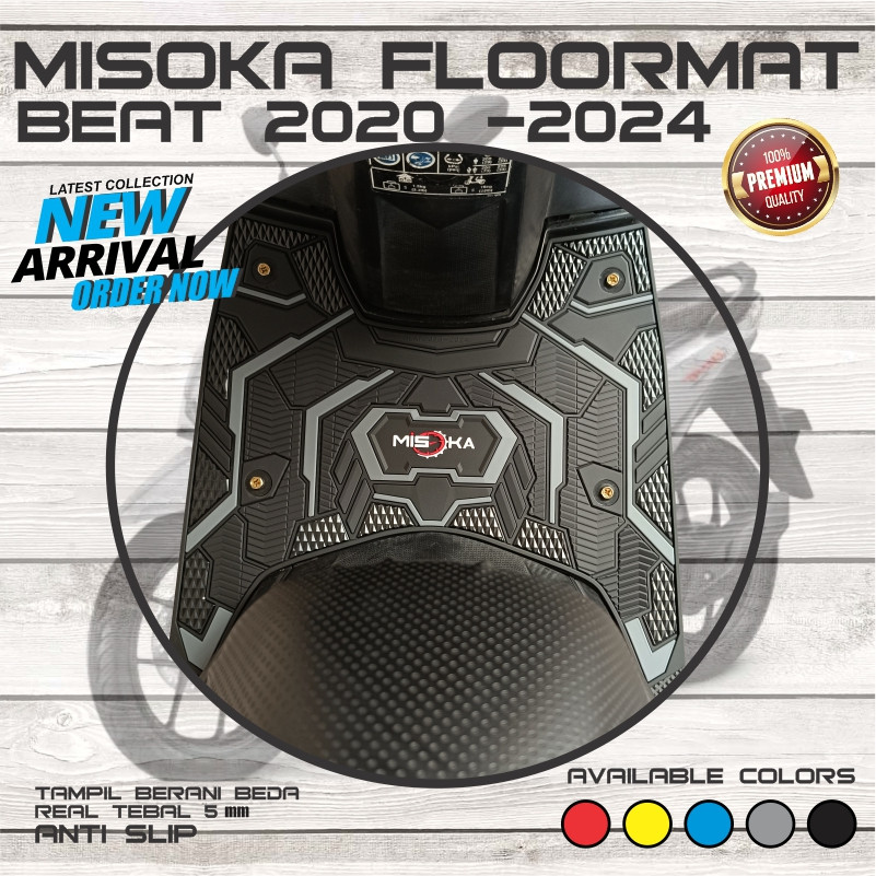 ALIANSHOP Misoka Floormat Beat Deluxe Street Keyless 2020 2024 Beat Street Karpet Motor Rubber Karet