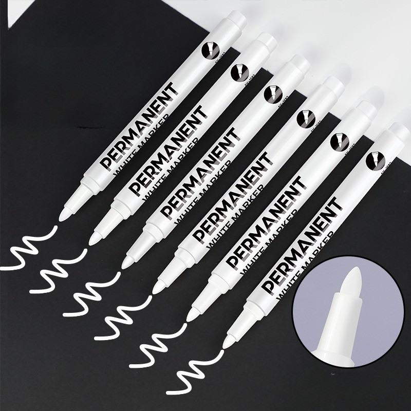 

1/3/6Pcs White Marker Pens Acrylic Paint Pen for Rock Ceramic Glass Tire Metal Canvas Waterproof Painting White Marker