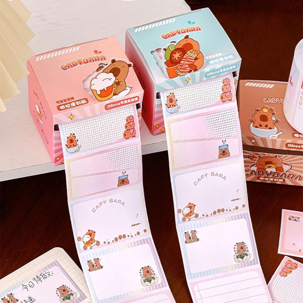 

1 Box Lytwtw's Sticker Cute Kapibala Sticky Notes Memo Pads Office School Supplies Stationery Bookmark