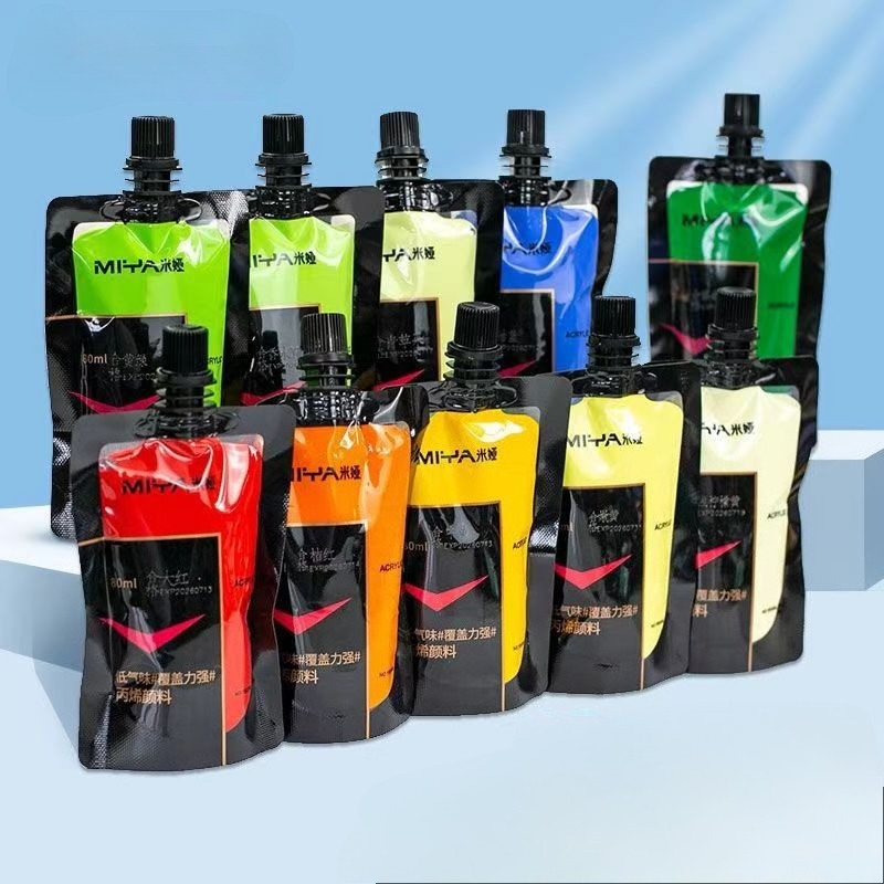

42 colors available，80ml /bag，Non Toxic Acrylic Paint No Fading Rich Pigment for Kids Adults Artists Canvas Crafts Wood