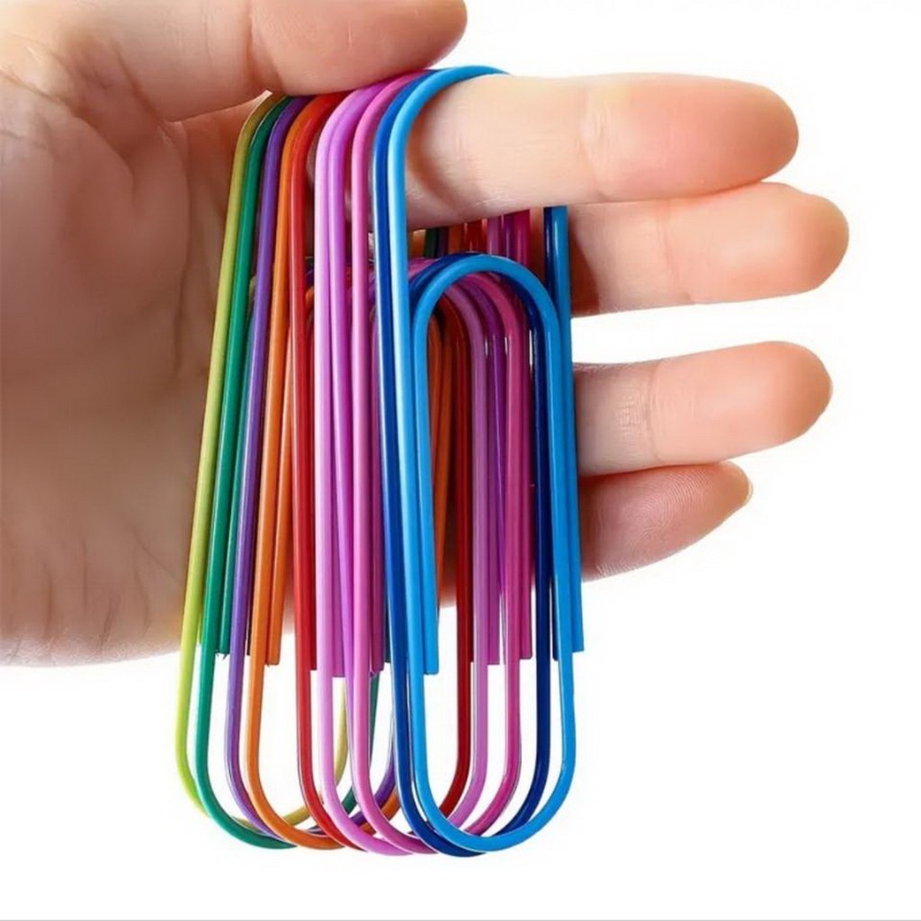 

12/24pcs 100mm Mega Large Multicolored Jumbo Coated Paper Clips - Ideal for Office and School Document Organization