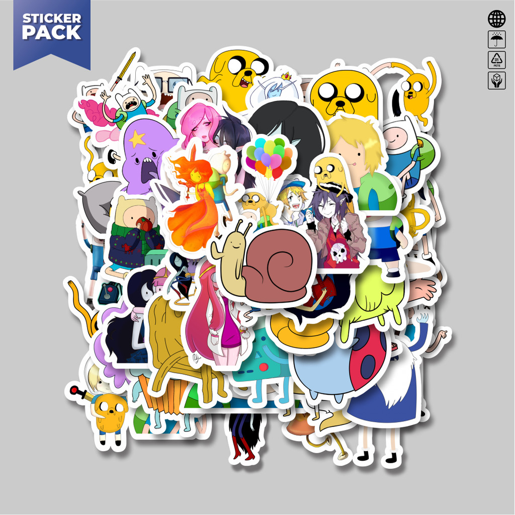 

[100PCS]Stiker Pack Stiker Kartun Series Adventure Time Character Mix 5 Aesthetic Vinyl Anti Air Dekorasi Sticker Laptop Buku Journal Koper Helm Casing HP Gitar Helm Skateboard
