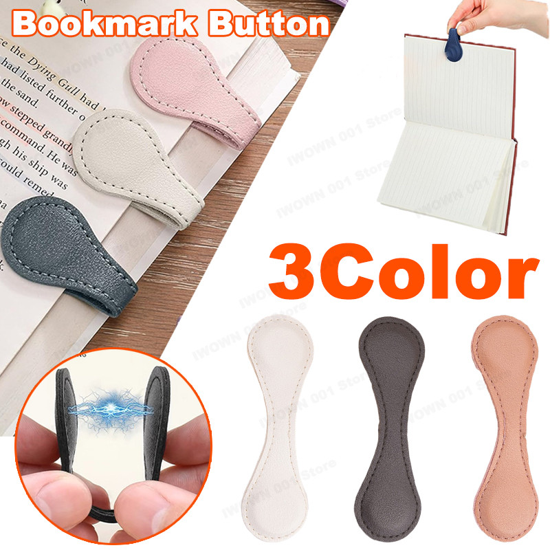 

Magnetic Leather Bookmark Double-sided Magnetic Buckle Magnet Clip Notebook Book Markers Page Divider Staionery Supplies