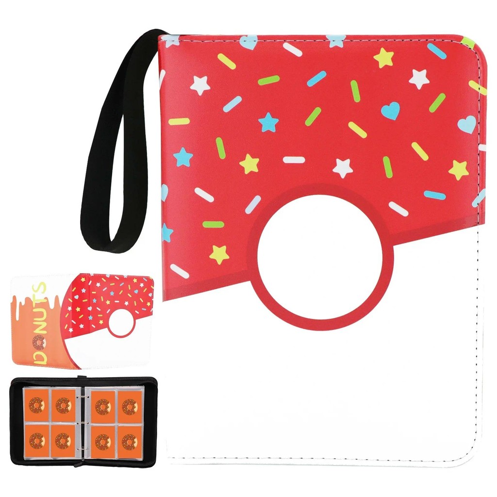 

PTCG Cards Collection Binder with 50 Sleeves 400 Pockets, Card Book Holder Binder Trading Card with Zipper for Sports, MTG, TCG