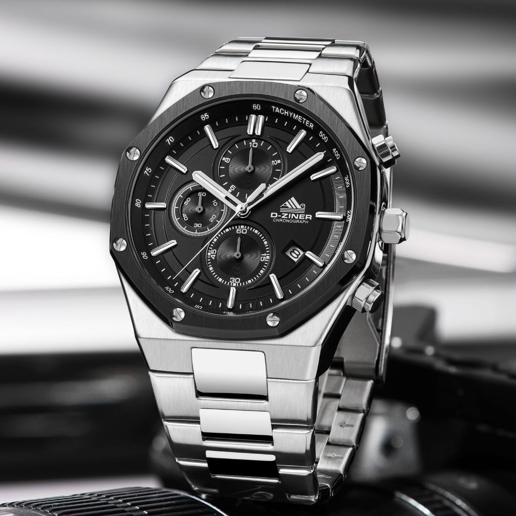 Dziner Jam Tangan Pria Dziner 9049 Rantai Stainless Steel Original Water Resistant 50M BUY ONE GET 2