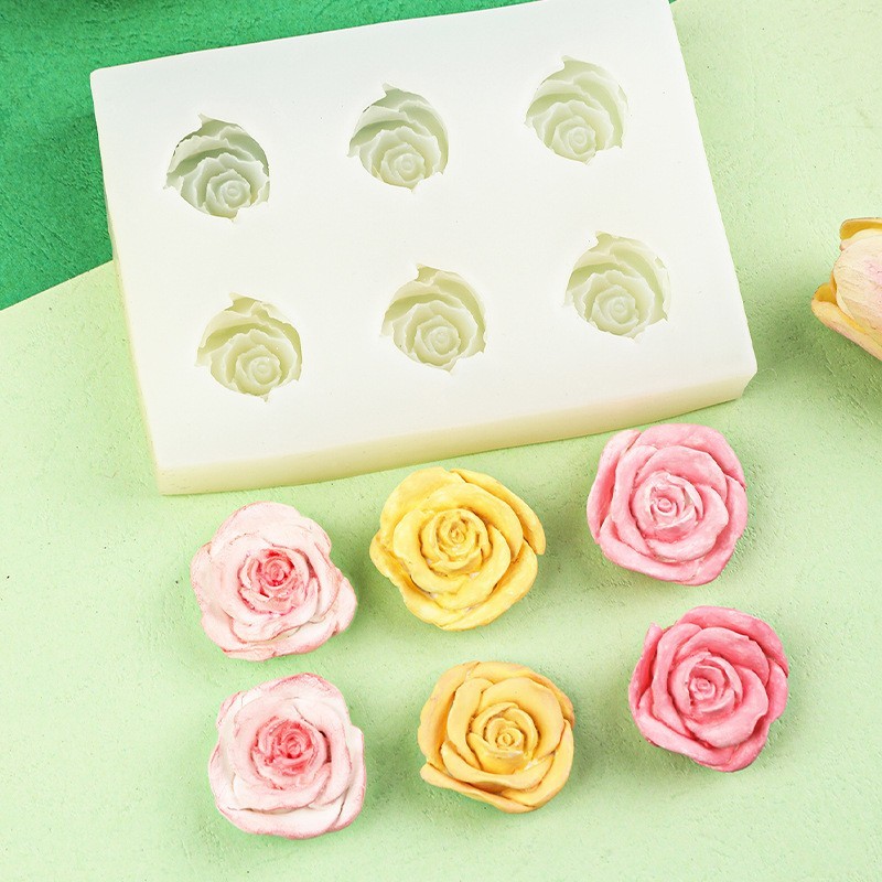 

DIY Rose Silicone Mold 3D Flower Shape Cake Decoration Baking Molds Handmade Candle Soap Epoxy Resin Mould Gifts Making Tools