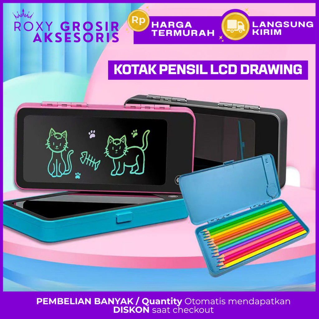 

Kotak Pensil LCD Drawing / Tempat Pensil LCD Writting 2in1 with Draw Pen / Kotak Pensil Anak Unik