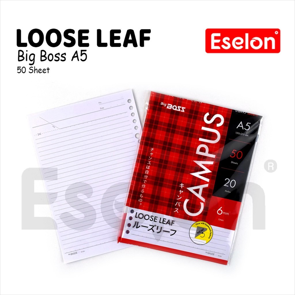 

❤️️Loose Leaf Garis A5 -50lembar / kertas loose leaf / Kertas Loose Leaf BIG BOSS A5 - 50lembar❤️️