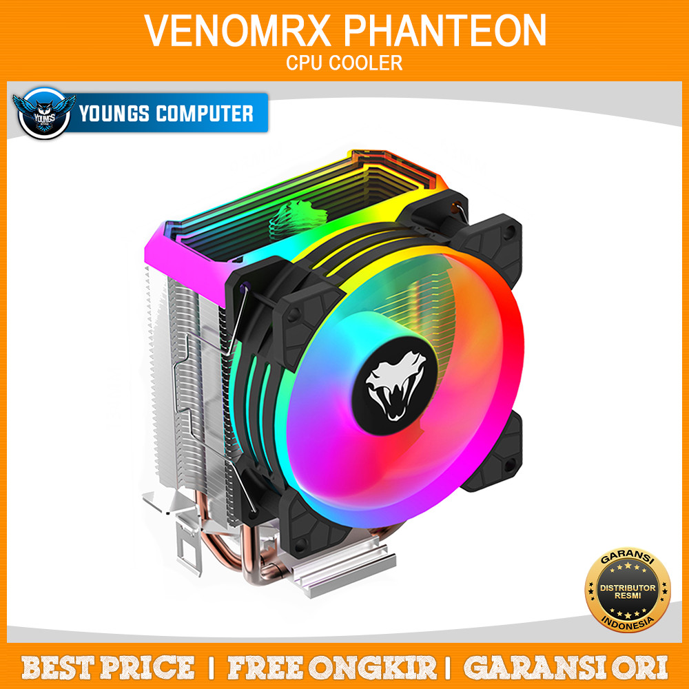 CPU Cooler VenomRX PHANTEON - 2 Copper pipes / 2000 Rpm + 10% / Hydro bearing / Fixed RGB Venom RX