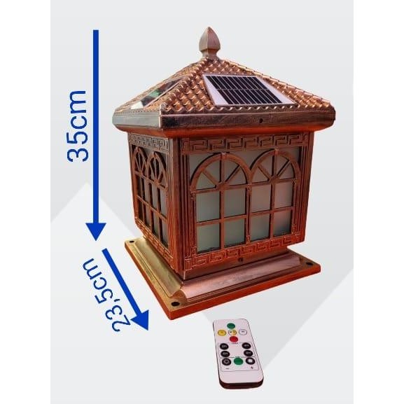Lampu Pilar Pagar Rumah Solar Cell / Listrik Gold Hitam