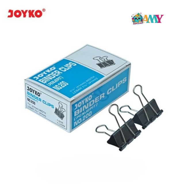 

(1PAK ISI 12PCS) JOYKO BINDER CLIP 200 AMY STASIONARY